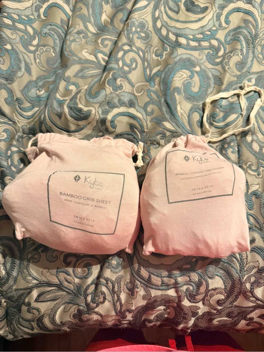 Kyte BABY Bamboo Crib Sheet & Changing Pad Cover Set in Light Pink